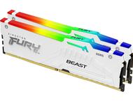 Оперативна памет 64GB (2x32GB) DDR5 6000 MT/s CL30 Kingston FURY Beast White RGB EXPO