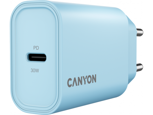 Зарядни устройства Canyon Wall Charger OnCharge 30CL, Blue