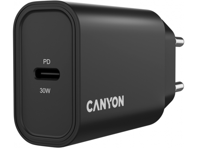 Зарядни устройства Canyon Wall Charger OnCharge 30CL, Black