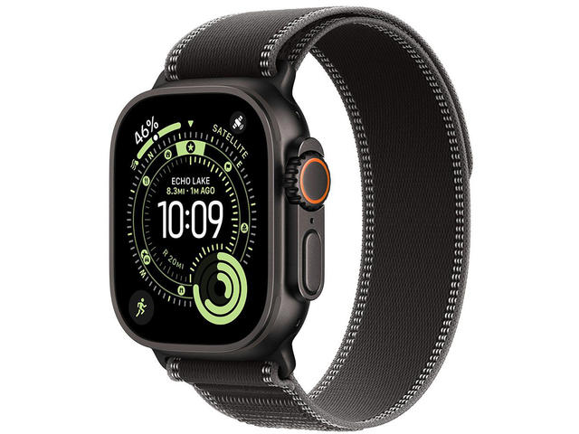 Смарт часовници Apple Watch Ultra 3 Cellular 49mm Black Titanium Case with Black/Charcoal Trail Loop - M/L