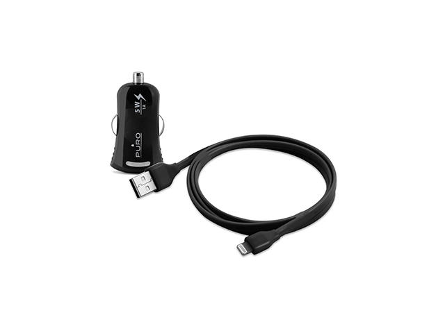Зарядни устройства PURO Mini зарядно за кола за iPhone + Lightning кабел