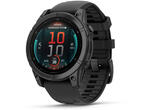 Смарт часовници Garmin fēnix E - 47 мм, AMOLED - Slate Gray Steel с Black силиконова каишка