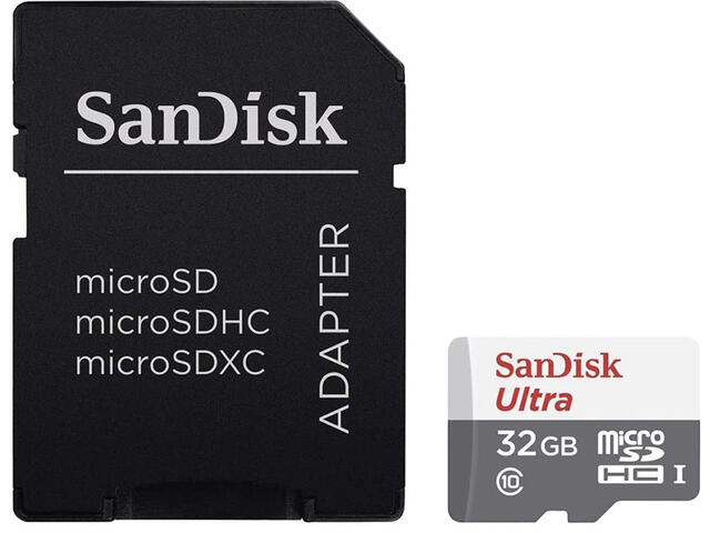Карти памет 32GB SanDisk Ultra microSDHC + SD Adapter