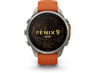 Смарт часовници Garmin fēnix® 9 Pro, inReach® - 47 мм - Titanium с Autumn Orange/Spark Orange силиконова каишка