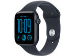 Смарт часовници Apple Watch SE 3 44 mm GPS - Midnight Aluminium Case with Navy Blue Sport Band - S/M