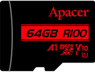 Карти памет 64GB Apacer microSDHC/SDXC UHS-I U1 V10 A1 (R100 MB/s)