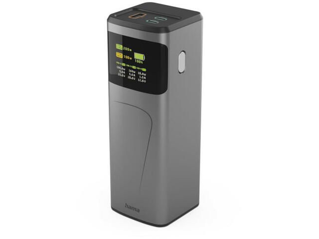 Външни батерии Hama Power Pack "High Power", 200W, 24000mAh, Gun Metal Grey
